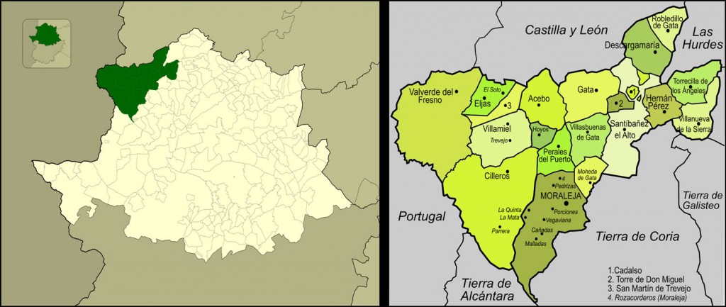localizacion sierra de gata mapa