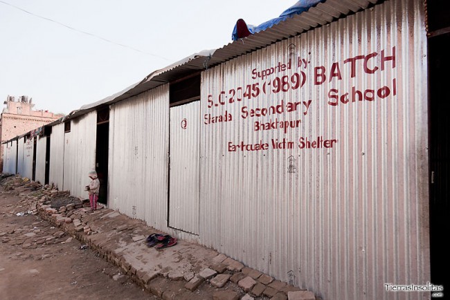 la escuela una vez pasado el terremoto