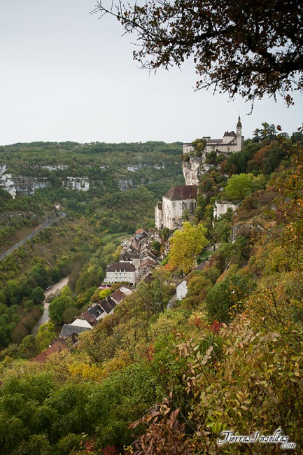 Vistas de Rocamadour desde la lejanía Panorámica de Rocamadour