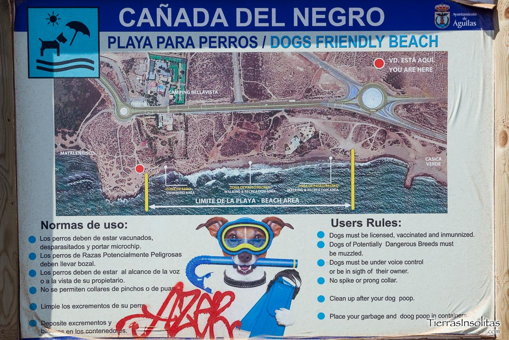 cartel playa canina cañada del negro