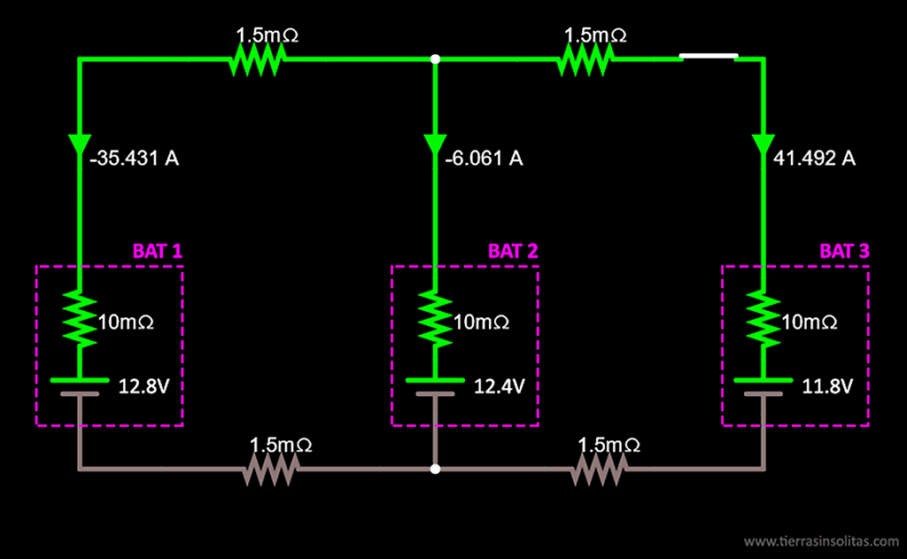 conexión baterías en paralelo ejemplo6