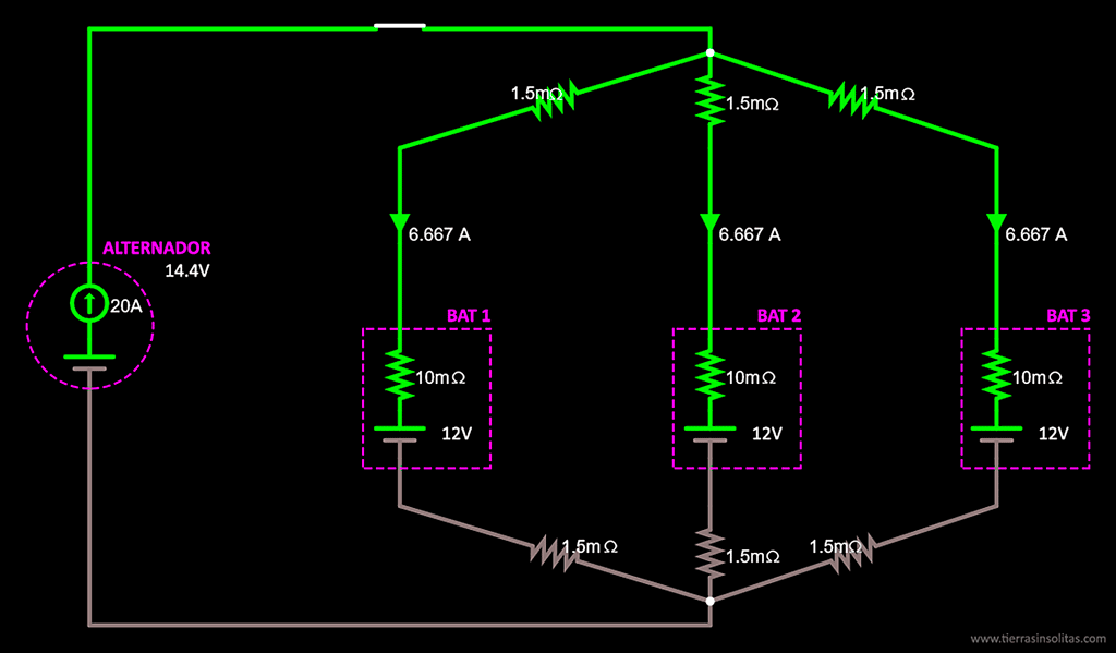 conexión baterías en paralelo solución12